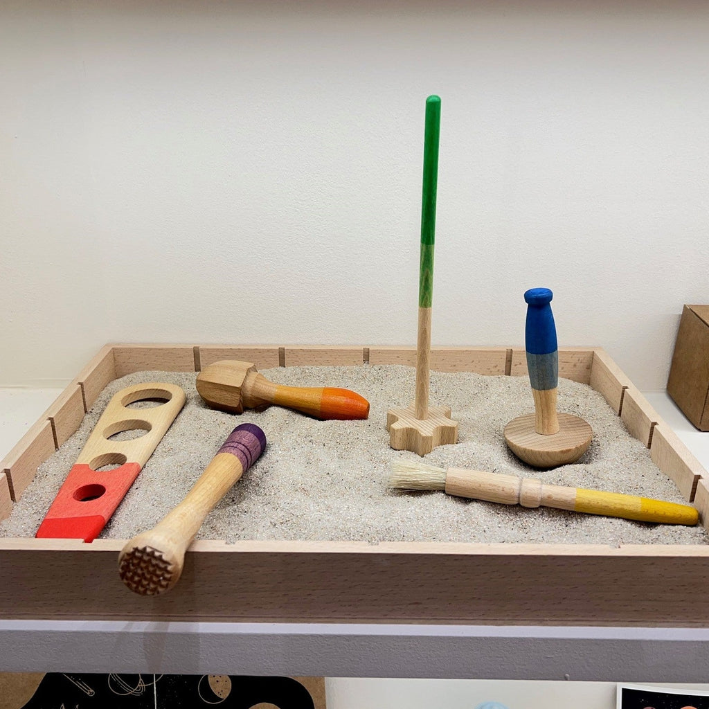 Grapat wooden sensory tools for fine motor play on display at the Spielwarenmesse 2024