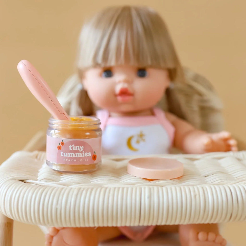 Tiny Harlow - Tiny Tummies Food Jar and Spoon Set - Peach Jelly