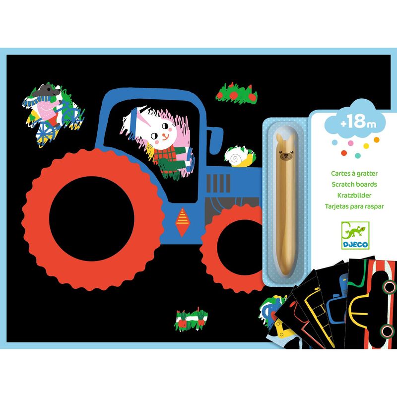Djeco - Learning About Vehicles Scratch Cards