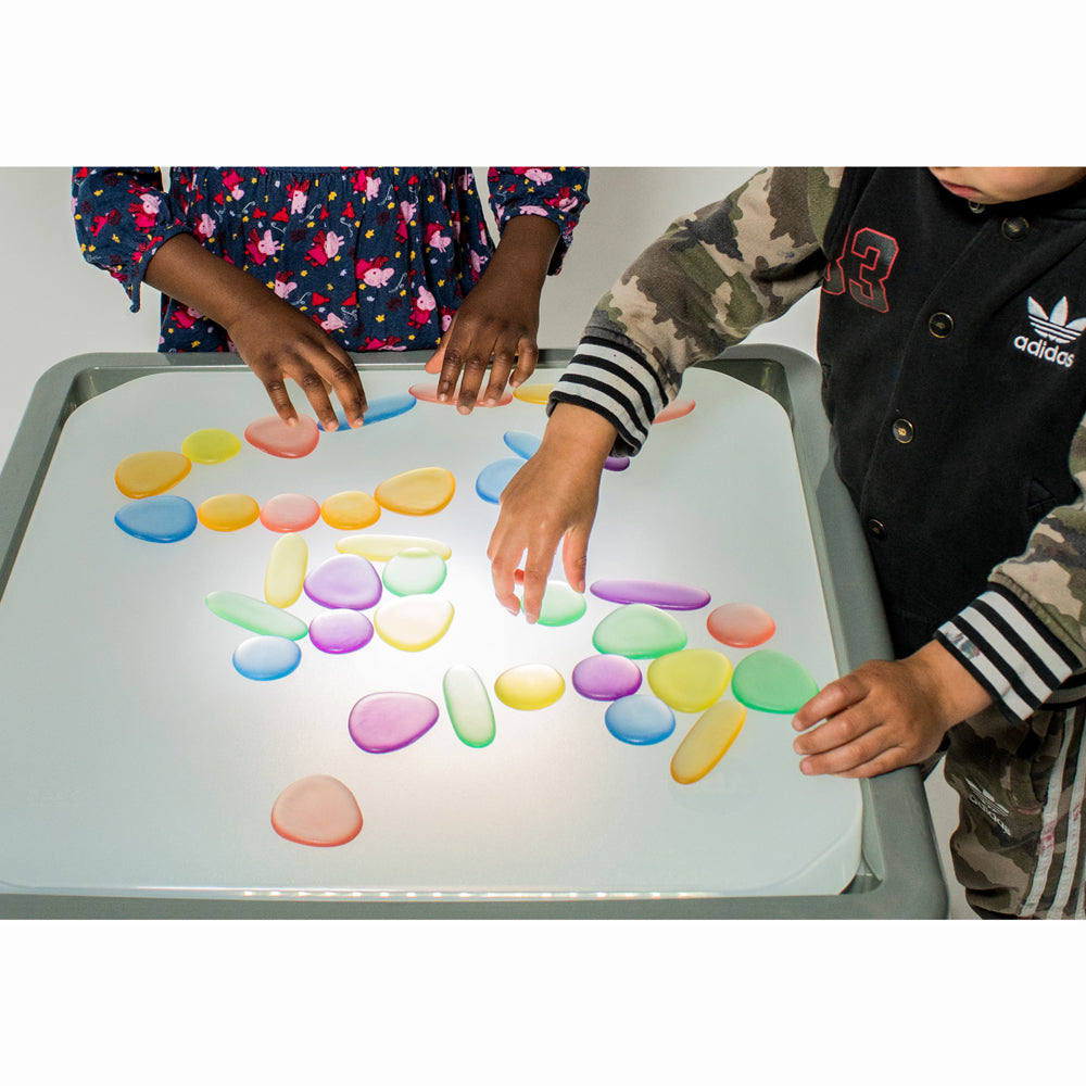 Junior Rainbow Pebbles Jar of 36 Clear - Edx Education - The Creative Toy Shop