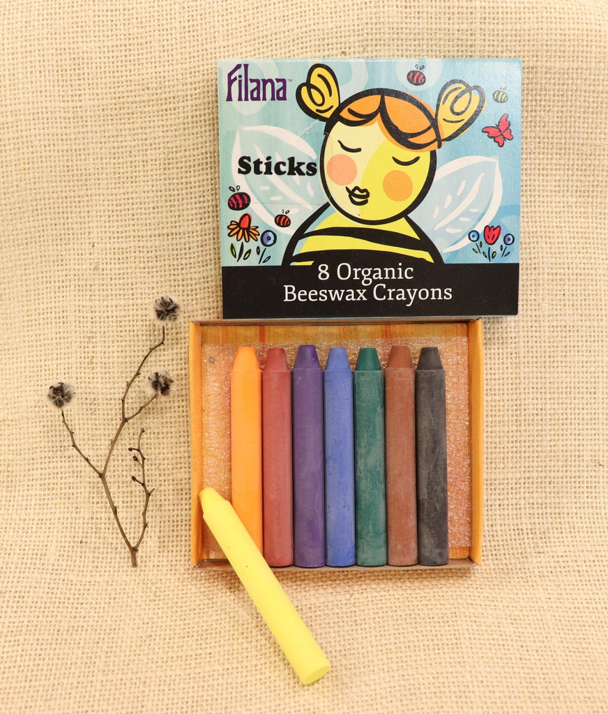 Filana - Stick Organic Crayons with Black & Brown (Pack of 8)