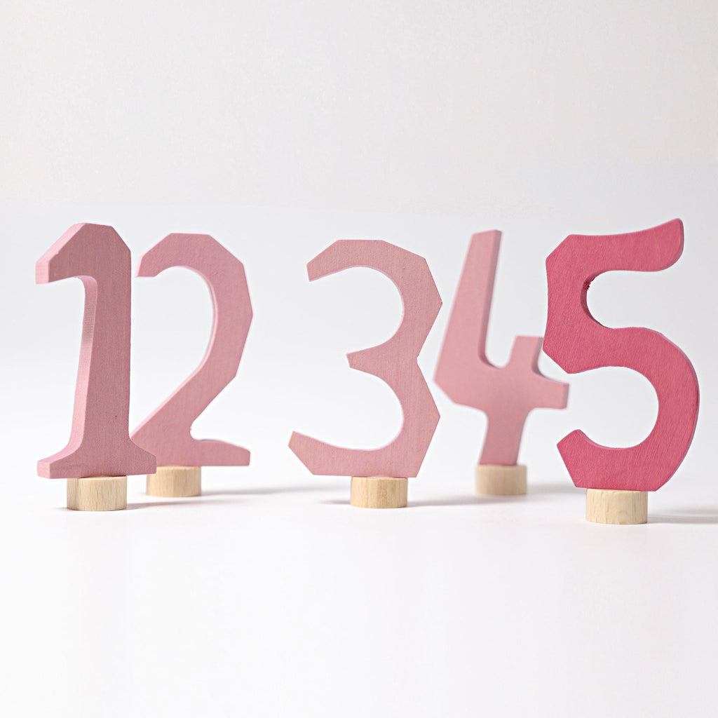 Grimm's - Decorative Figure - Pink Decorative Numbers 1-5