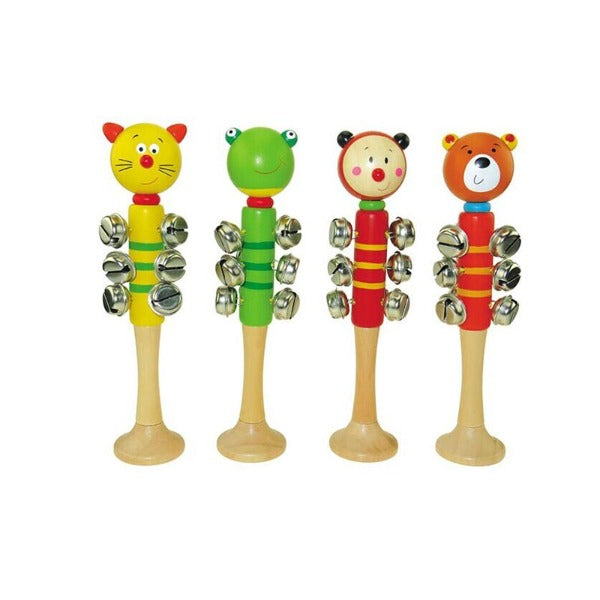 Toyslink - Wooden Animal Jingle Bell Stick (Individual)