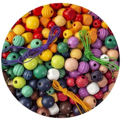 Wooden Beads Assorted Tub (575g)