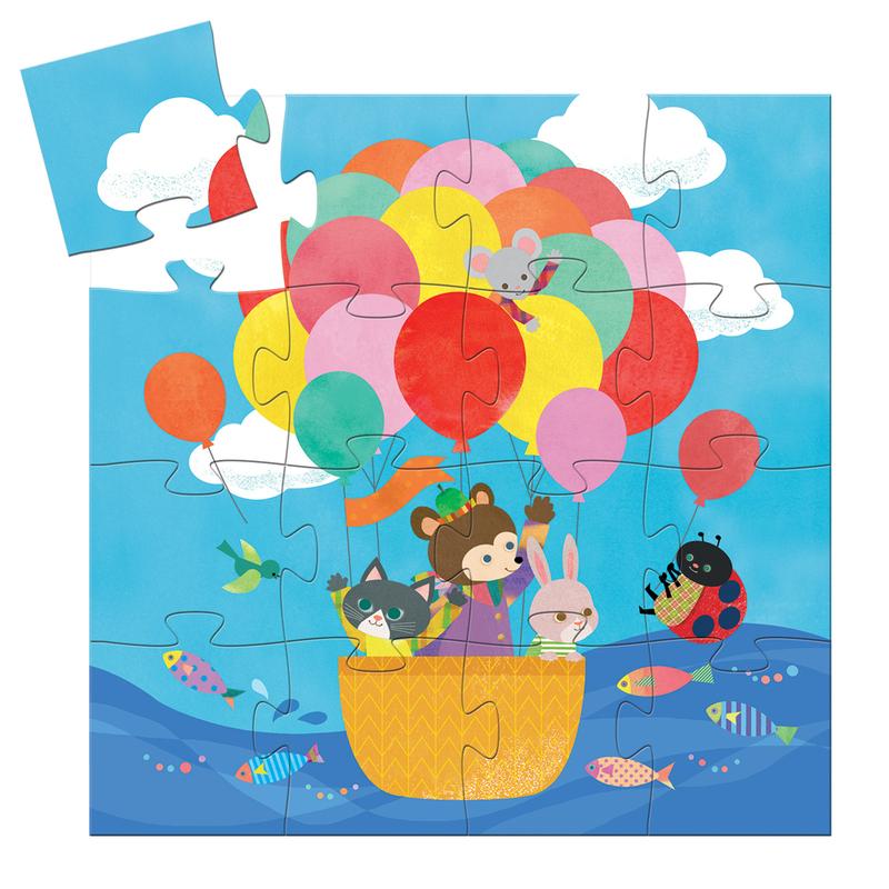 Djeco The Hot Air Balloon 16pc Silhouette Puzzle - DJECO - The Creative Toy Shop