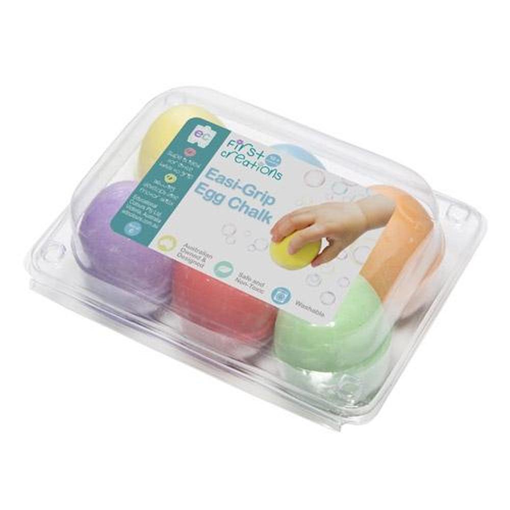 Easi-Grip Egg Chalk Set of 6 - Educational Colours - The Creative Toy Shop