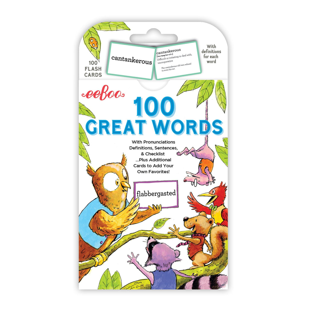 eeBoo - 100 Great Words Flash Cards - EeBoo - The Creative Toy Shop
