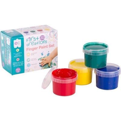First Creations Finger Paint set of 4 - Educational Colours - The Creative Toy Shop