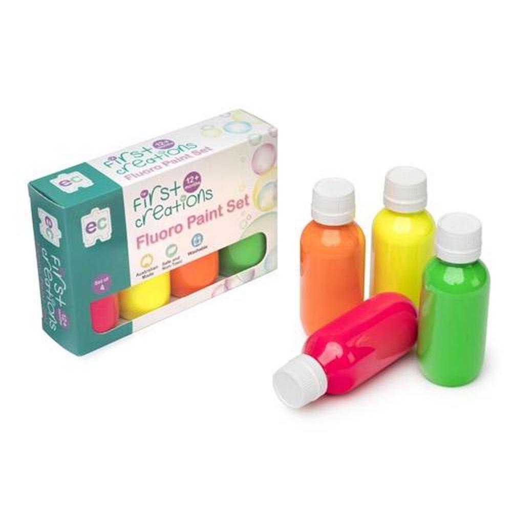 First Creations Fluoro Paint Set - Educational Colours - The Creative Toy Shop