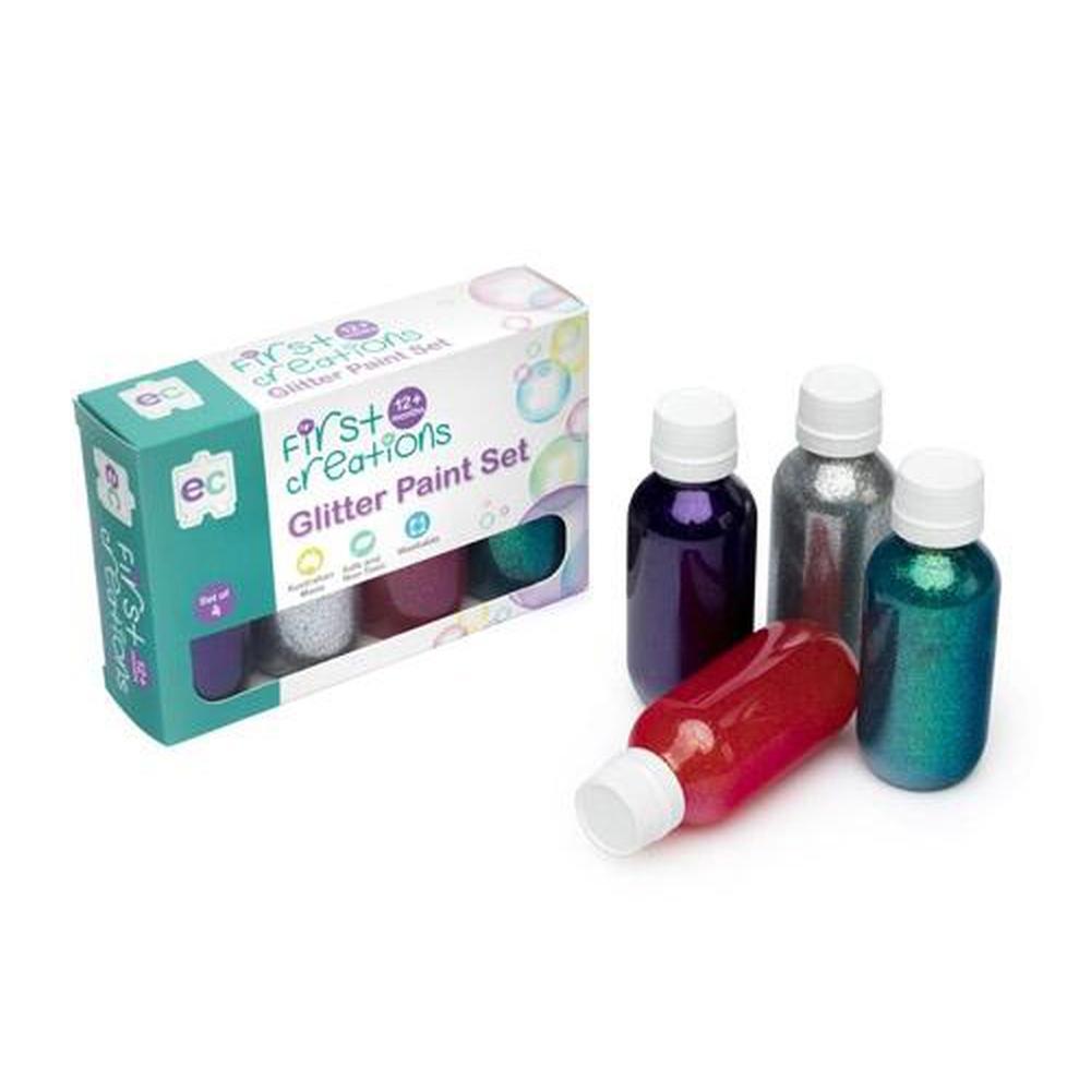First Creations Glitter Paint Set - Educational Colours - The Creative Toy Shop