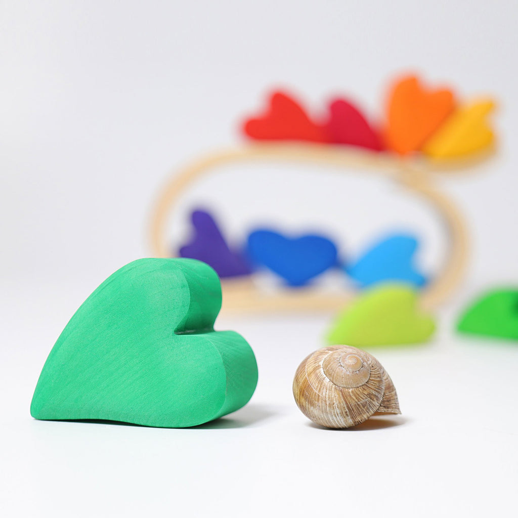 Grimm's Hearts Building Set - Rainbow - Grimm's Spiel and Holz Design - The Creative Toy Shop