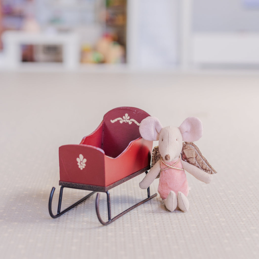 Maileg - Sleigh Mouse - Red