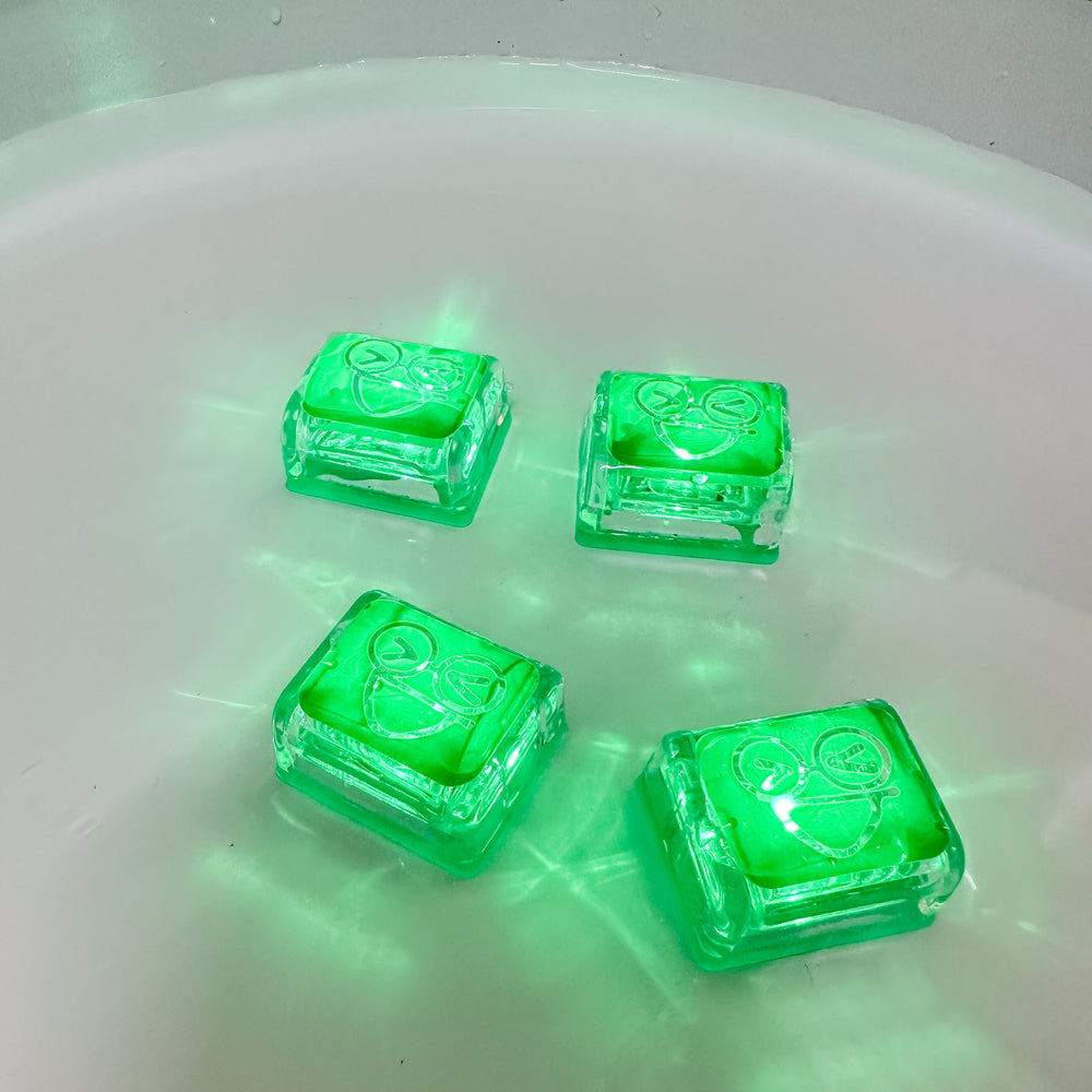 Green glo pals in water lit up