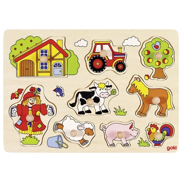 Farm lift out puzzle for toddlers from Goki