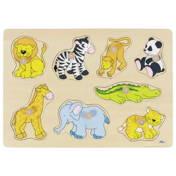 Goki Wooden zoo animal lift out puzzle 