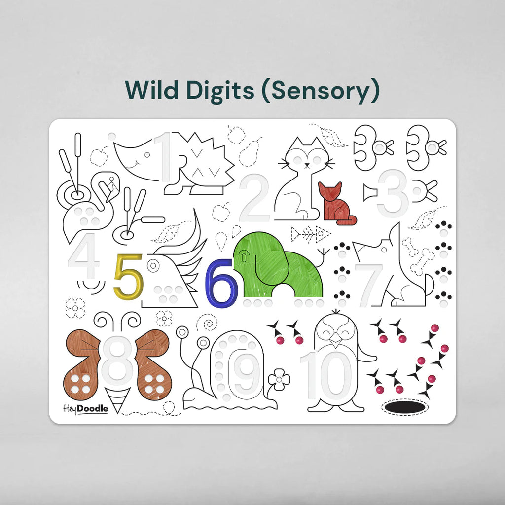Hey Doodle Sensory Mat - Wild Digits
