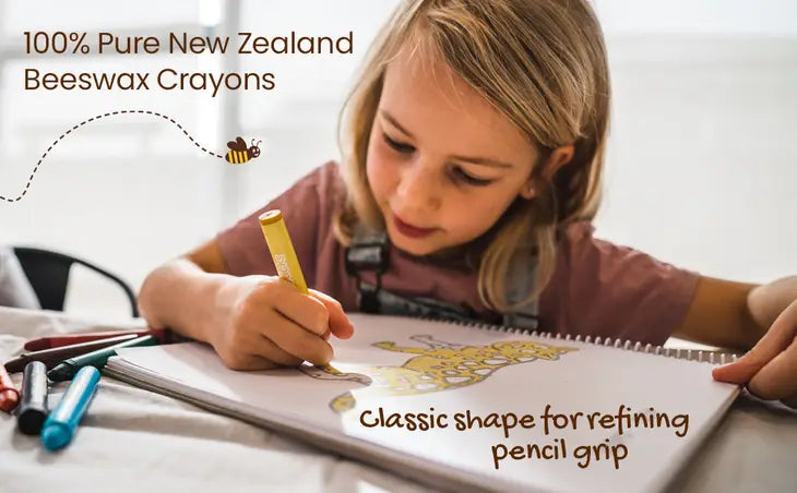 Honeysticks 100% Pure Beeswax Crayons Natural, Safe for Kids (12