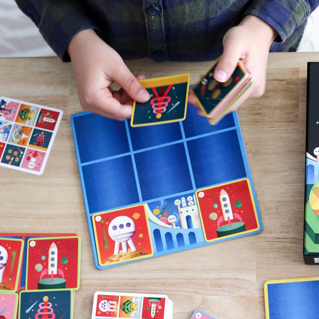 Space Builder Board Game being played by child