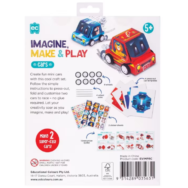 Imagine, Make & Play - Racing Cars | DIY Craft Set – The Creative Toy Shop