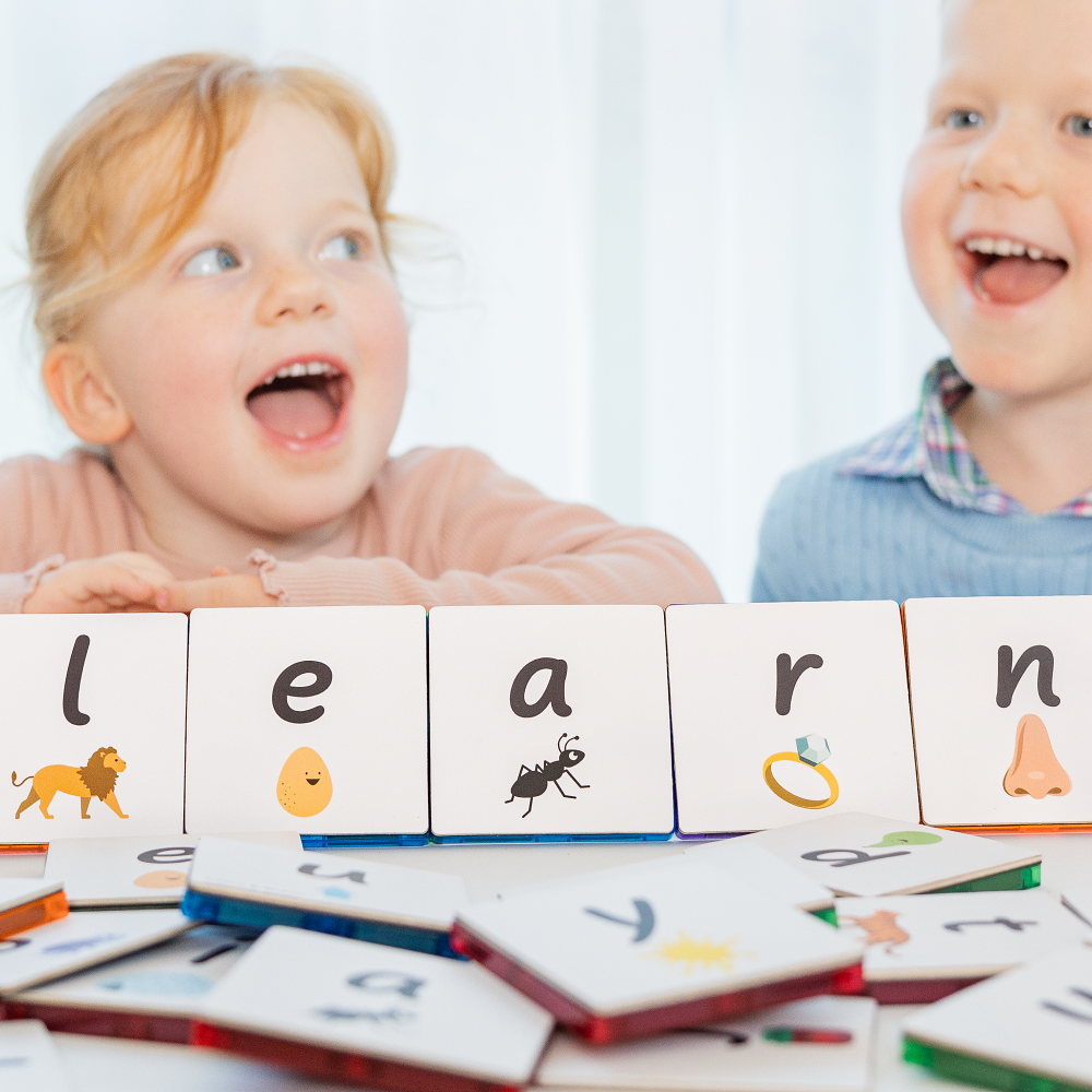 Learn Topper Learn & Grow | Magnetic Tile Topper | Alphabet Lower Case Pack (40 Pc ...