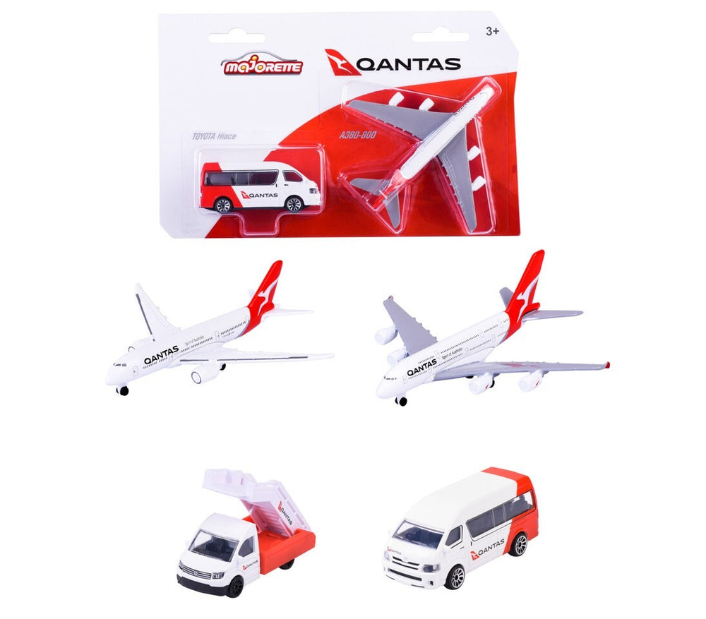 Majorette - Qantas Series - Qantas Plane & Vehicle (Set of 2)