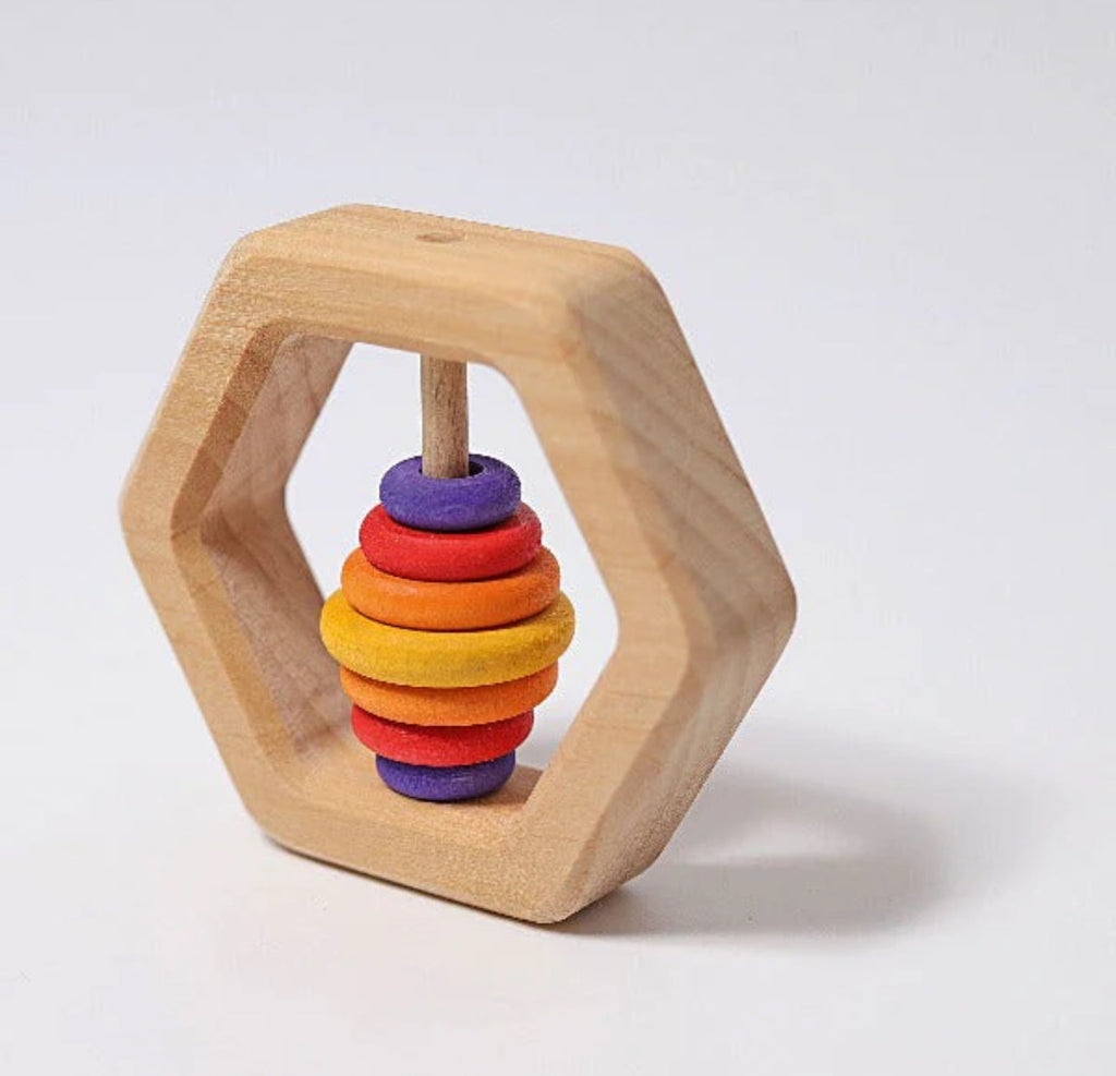 SECONDS - Grimm's - Wooden Rattle Hexagonal