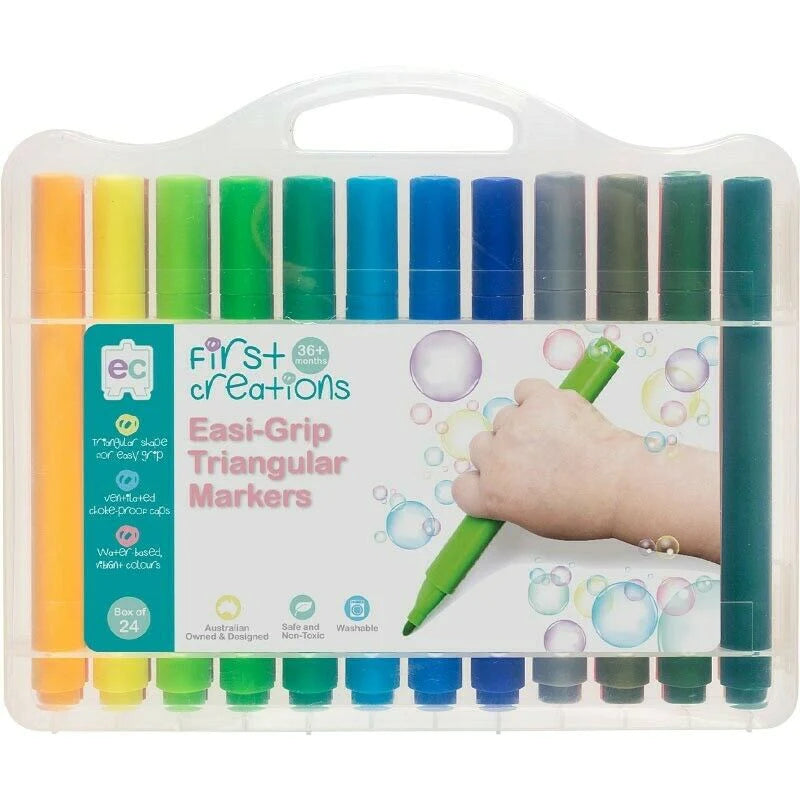 First Creations - Easi-Grip - Triangular Markers (Pack of 24)