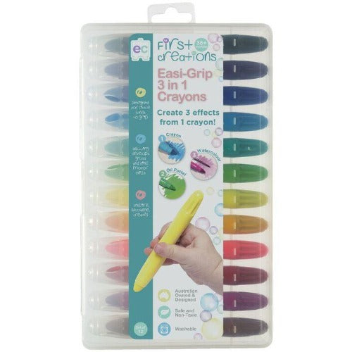 Easi-Grip - 3 in 1 Crayons (Set of 12)