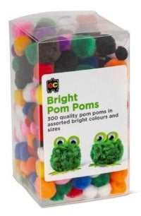 Bright Pom Poms - In assorted sizes (Pack of 300)