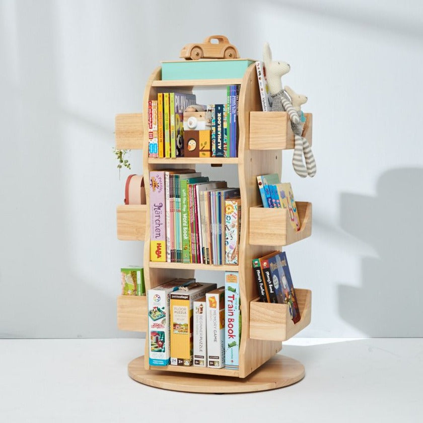 Bunny Tickles - Revolving Solid Wood Bookcase (Bulky Item)