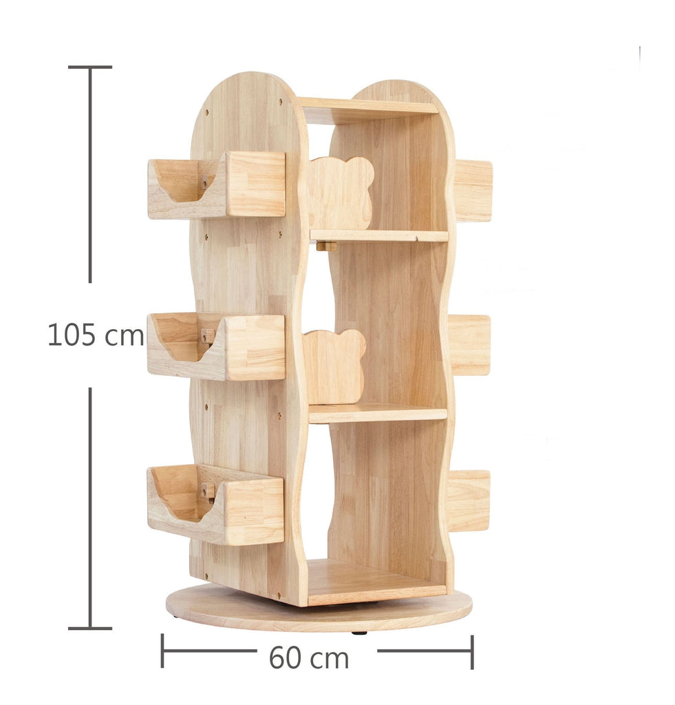 Bunny Tickles - Revolving Solid Wood Bookcase (Bulky Item)
