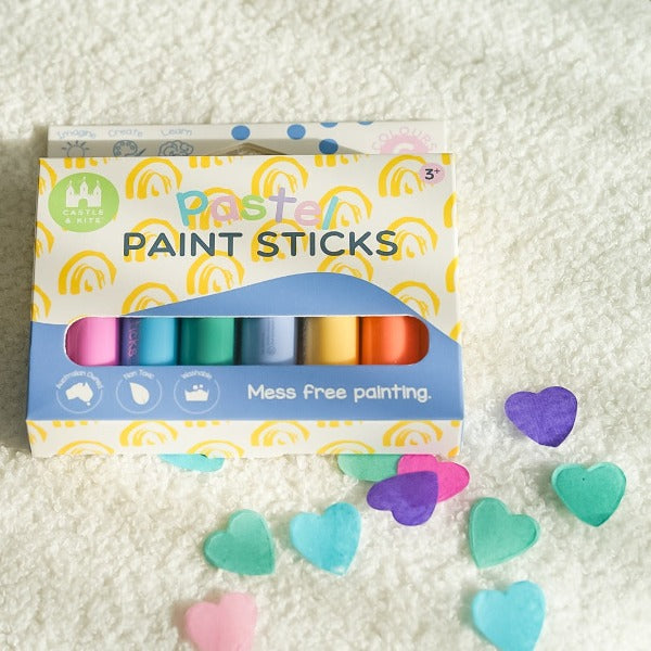 Pastel Paint Sticks in box with confetti