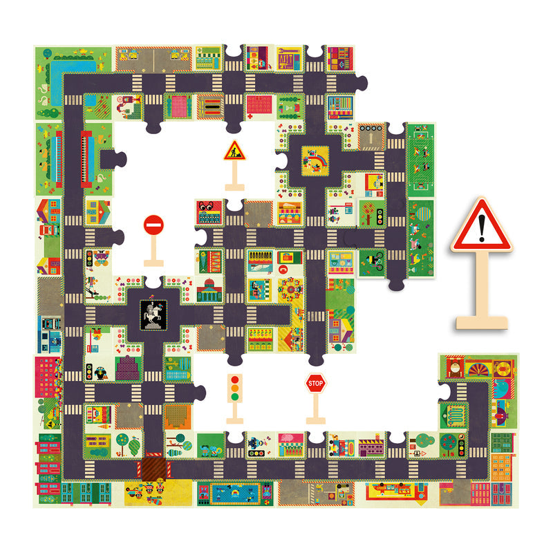 Djeco - Pop to Play City Road - 24pc Giant Puzzle