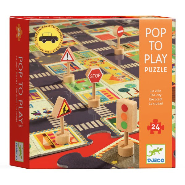 Djeco - Pop to Play City Road - 24pc Giant Puzzle