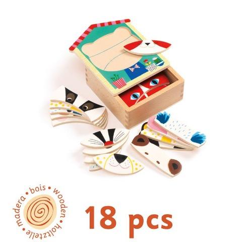 Djeco - Face Mix Wooden Puzzle