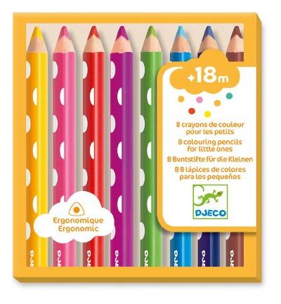 Djeco - For Little Ones - 8 Chunky Coloured Pencils