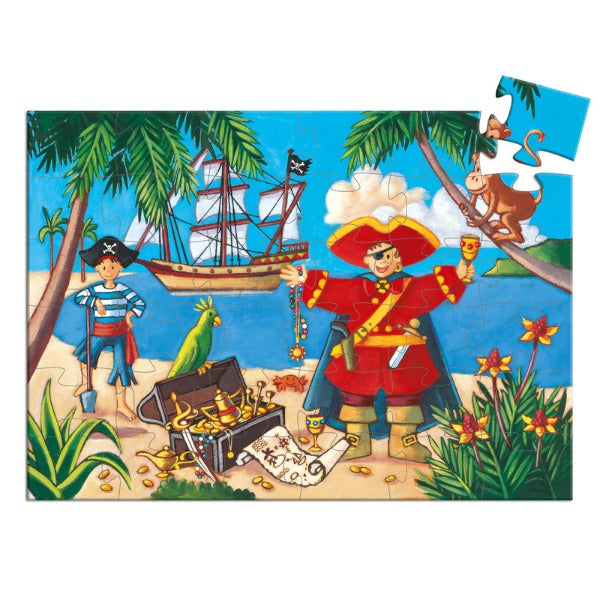 Djeco - Pirate & Treasure - 36pc Silhouette Puzzle