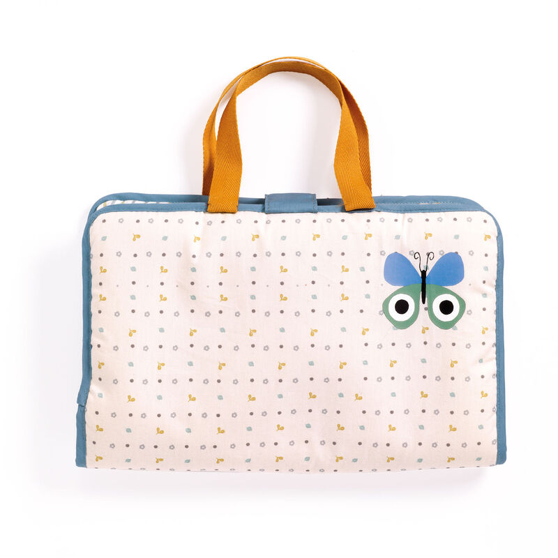 Djeco - Pomea - Blue Fly Doll Changing Bag Set