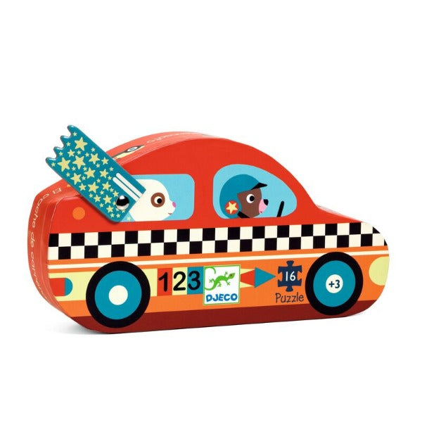 Djeco - The Racing Car - 16pc Silhouette Puzzle