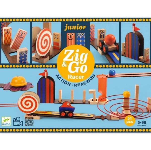 Djeco - Zig & Go - JUNIOR - 51pc Racer Set