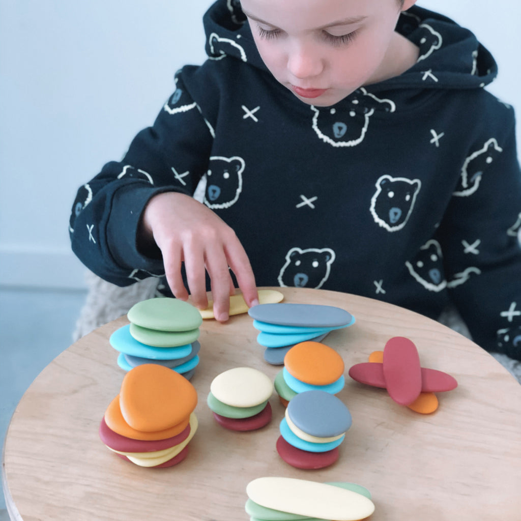 Junior Rainbow Pebbles Jar of 36 Earth Tones - Edx Education - The Creative Toy Shop