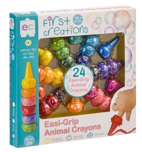 Easi-Grip Animal Crayons (Set of 24)