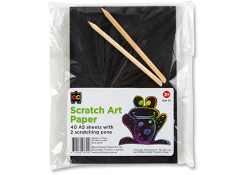 Educational Colours - Scratch Art Paper A5 - Packet 40