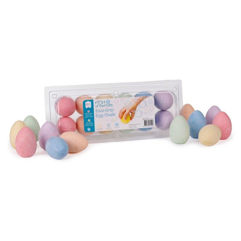Easi-Grip Egg Chalk Set of 12 - Educational Colours - The Creative Toy Shop
