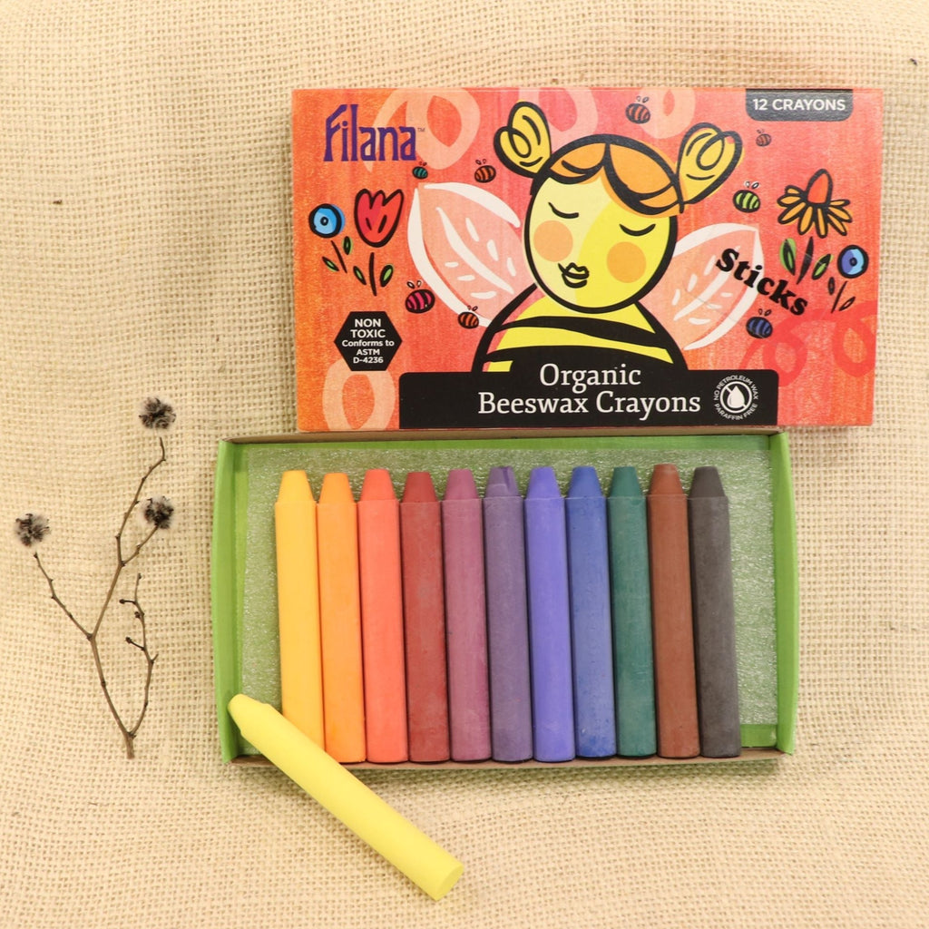 Filana - Organic Beeswax Stick Crayons (Pack of 12)