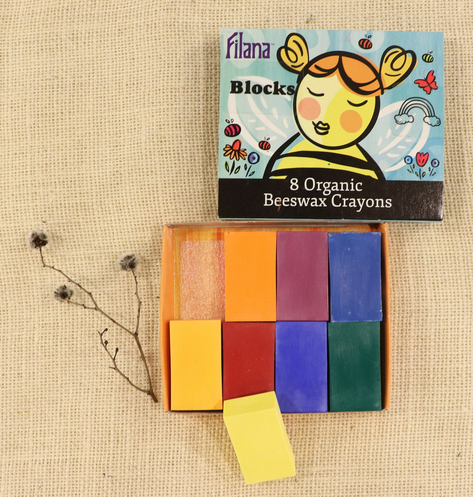 Filana - Block Organic Beeswax Crayons Rainbow Colours (Pack of 8)