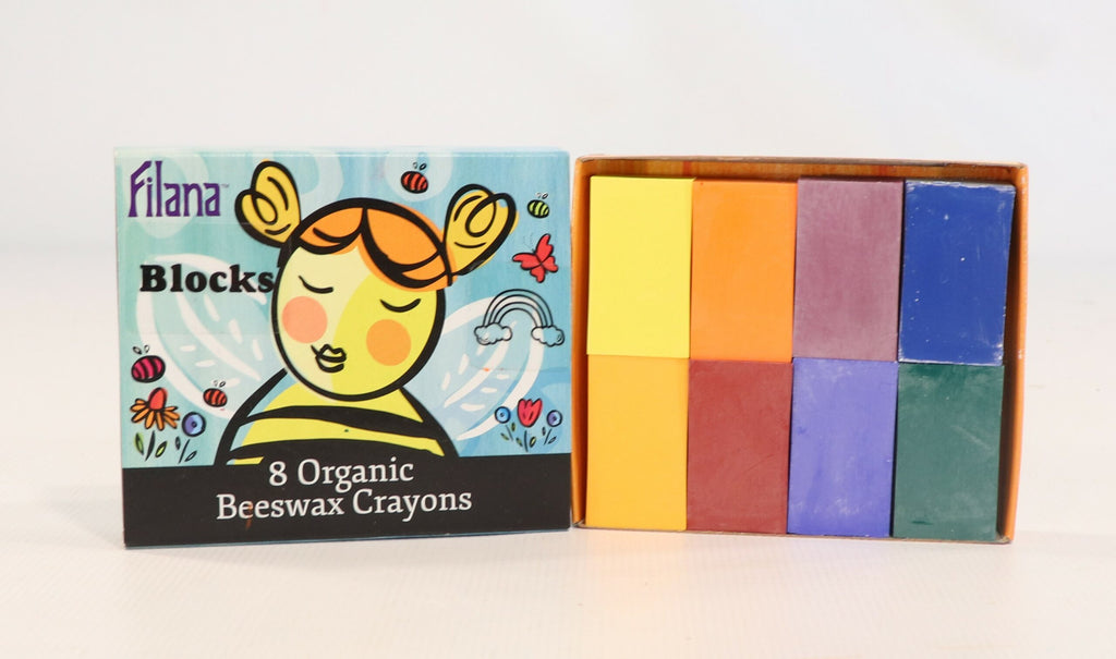 Filana - Block Organic Beeswax Crayons Rainbow Colours (Pack of 8)