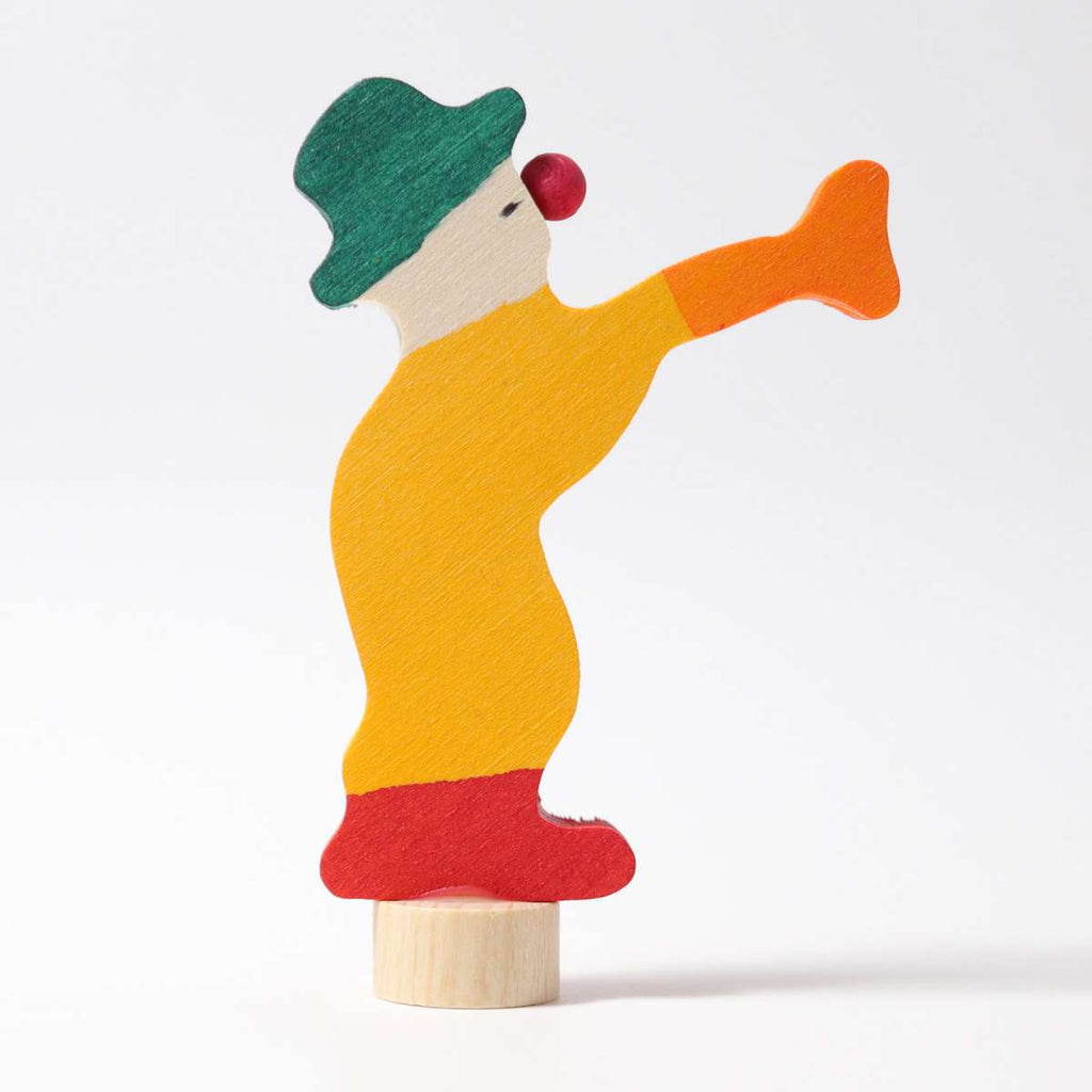 Grimm's Decorative Figure - Orange Clown with Trumpet