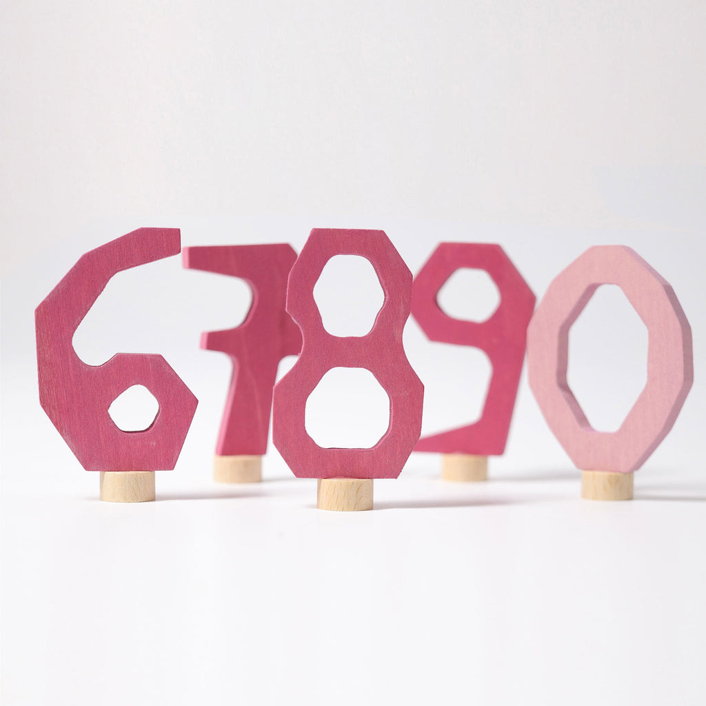 Grimm's - Decorative Figure - Pink Decorative Numbers 6-9 and 0
