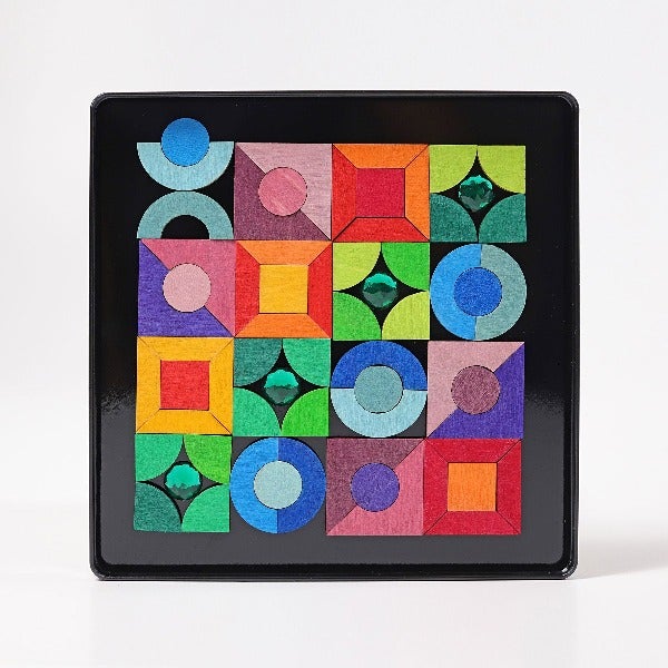 Grimm's - Magnet Puzzle - Triangle Square Circle with Sparkling Parts
